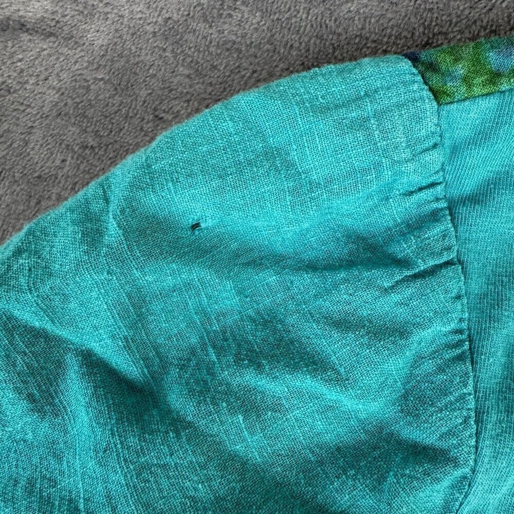 Parsley & Sage Women Top Medium Blue Shirt Roses Floral Embroidered Bell Sleeve - Picture 4 of 10